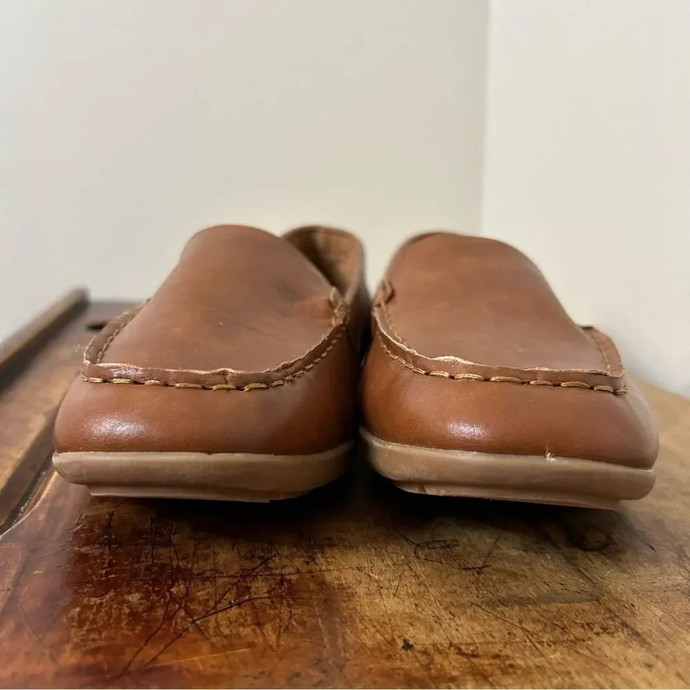 Kenneth Cole Reaction Brown Faux Leather Loafers Men's 5 Great Used Condition